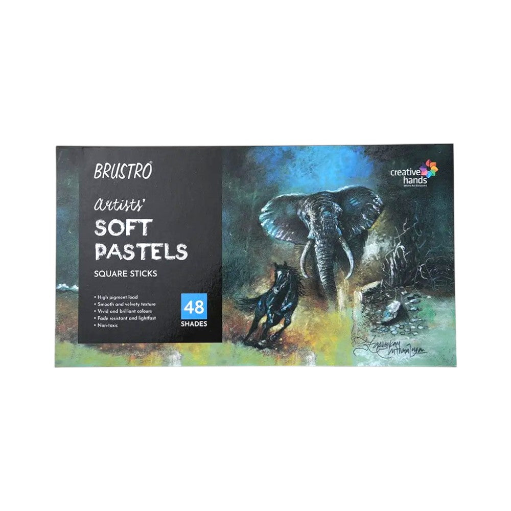 Brustro Soft Pastels Set of 48 Front View – High Pigment Colour Range